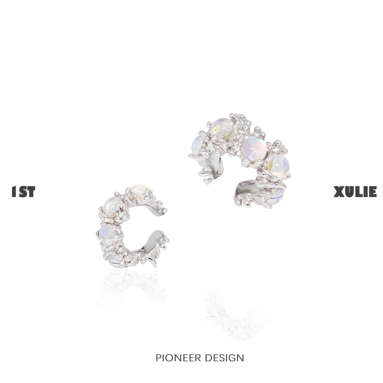 Moon Stone Sparkling Coral Ear Clips™ - 1ST XULIE Moon Stone Sparkling Coral Ear Clips™ - 1ST XULIE