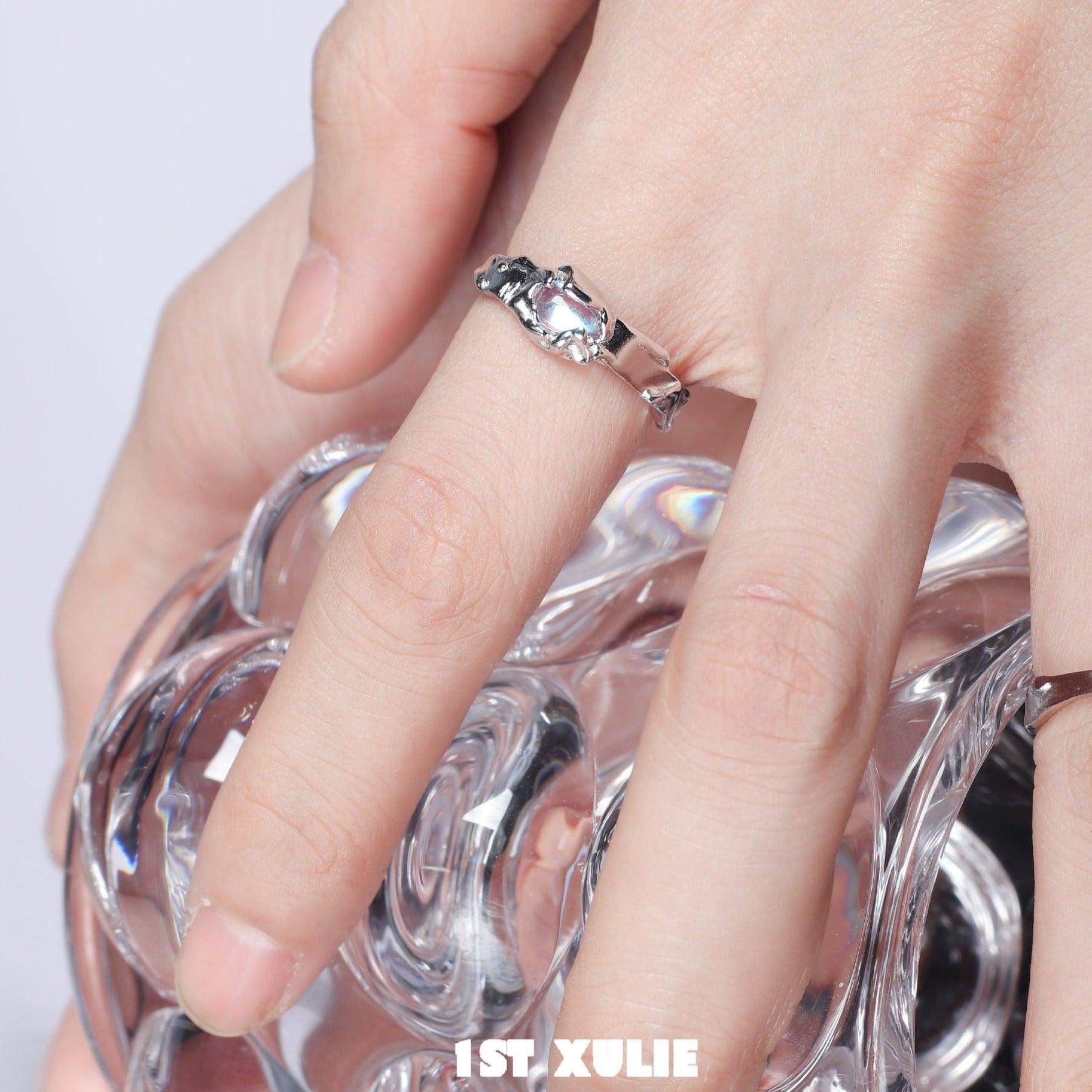 Moon Stone Sterling Silver Adjustable Opening Ring™ - 1ST XULIE Moon Stone Sterling Silver Adjustable Opening Ring™ - 1ST XULIE