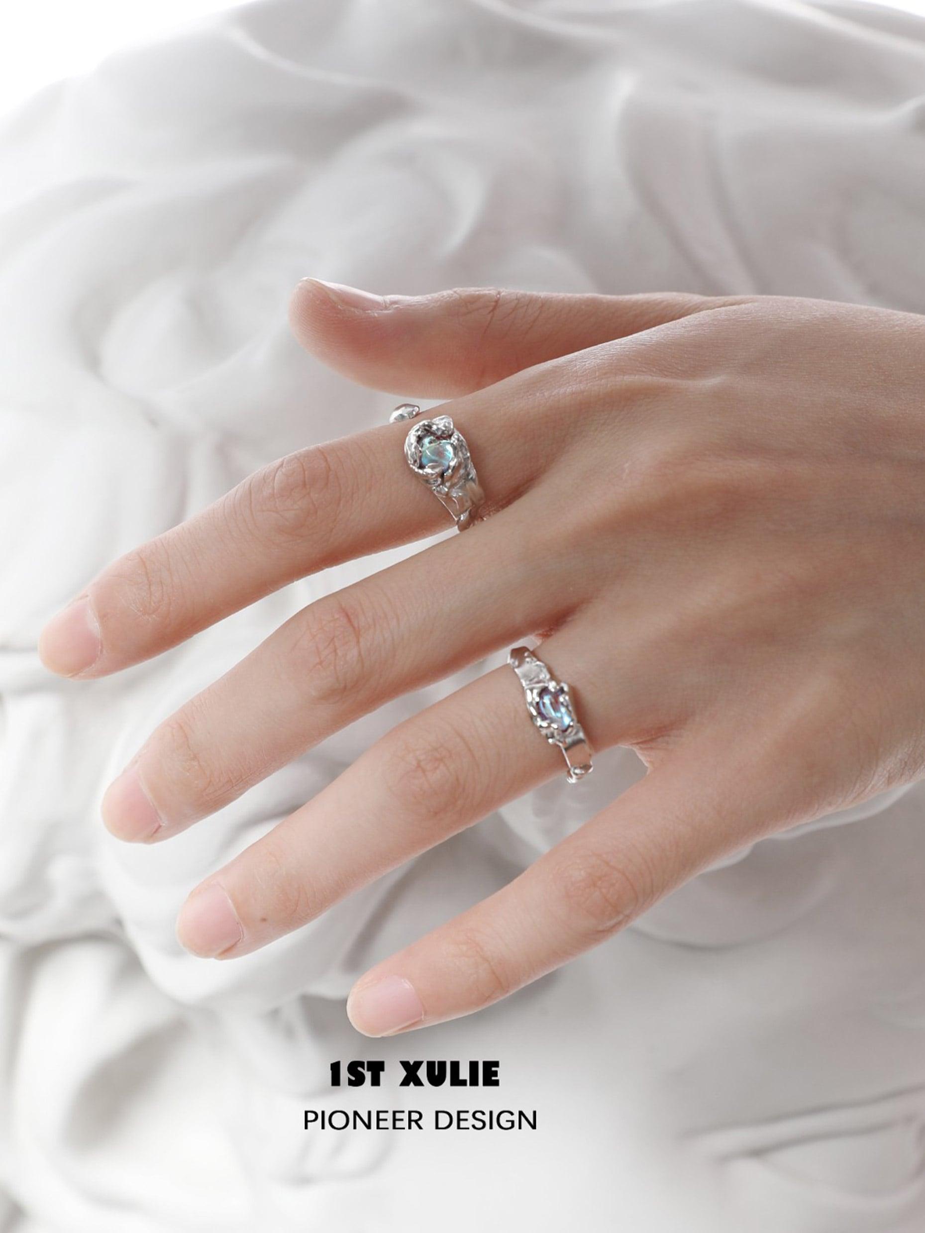 Moon Stone Sterling Silver Adjustable Opening Ring™ - 1ST XULIE Moon Stone Sterling Silver Adjustable Opening Ring™ - 1ST XULIE