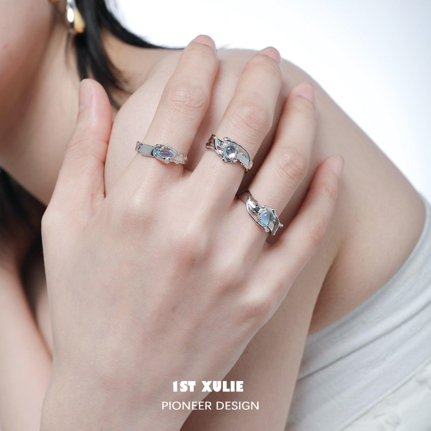 Moon Stone Tarnish-Free Sterling Silver Adjustable Opening Ring™ - 1ST XULIE Moon Stone Tarnish-Free Sterling Silver Adjustable Opening Ring™ - 1ST XULIE