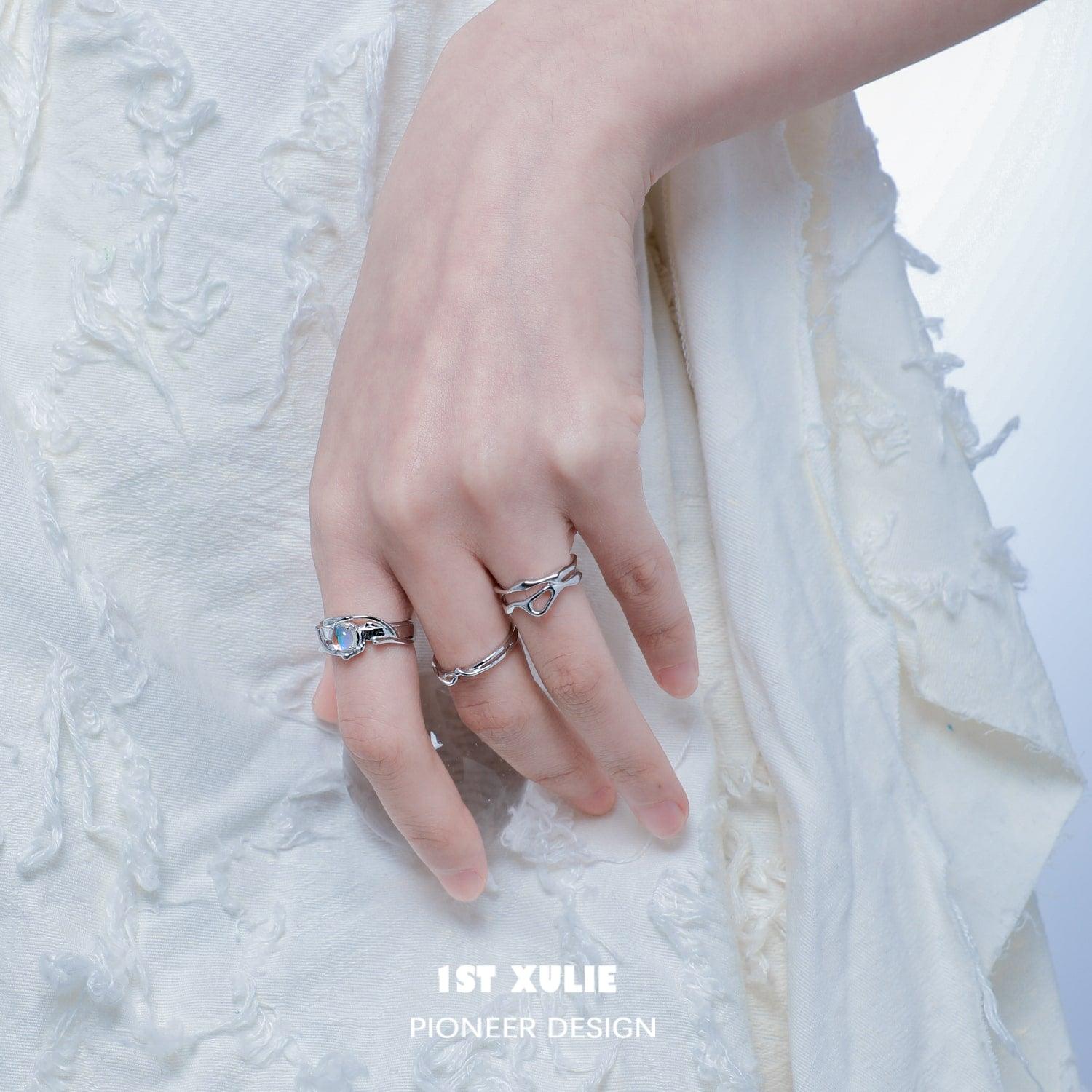 Moon Stone Tarnish-Free Sterling Silver Adjustable Opening Ring™ - 1ST XULIE Moon Stone Tarnish-Free Sterling Silver Adjustable Opening Ring™ - 1ST XULIE