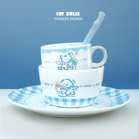 5주년 기념 선물 - 특별 맞춤형 세라믹 식기 세트(접시·그릇·컵·숟가락)(과거 지출액이 $1199에 도달했습니다)