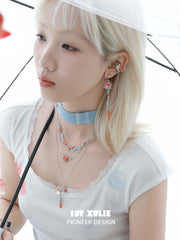 1ST XULIE Jewelry "THE SEA" 3D Resin Summer Goldfish Ear Cuffs in Brass - Back View