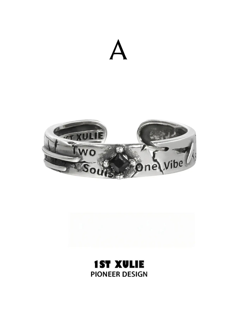 1ST XULIE Jewelry "Immortal Lover" Adjustable Couple Imperfect Love Rings in 925 Sterling Silver - Packaging View