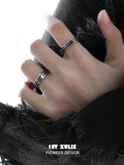 1ST XULIE Jewelry "Immortal Lover" Adjustable Couple Imperfect Love Rings in 925 Sterling Silver - Side View