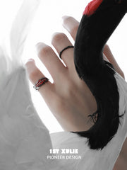 1ST XULIE Jewelry "Soaring Cranes" Adjustable Enamel Crane Pinky Ring in 925 Sterling Silver - Packaging View