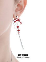 1ST XULIE Jewelry "Cuties' Appleland" Apple Wind Chime Statement Drop Earrings in Platinum Plated Brass - Packaging View