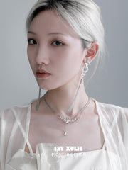 1ST XULIE "Whiterfly" Asymmetrical Butterfly Statement Tassel Earrings in 24K Gold & Platinum Plated - Packaging View