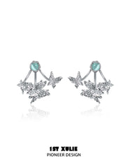 1ST XULIE "Whiterfly" Asymmetrical Butterfly Wing Stud Earrings in Platinum & 24K Gold - Packaging View