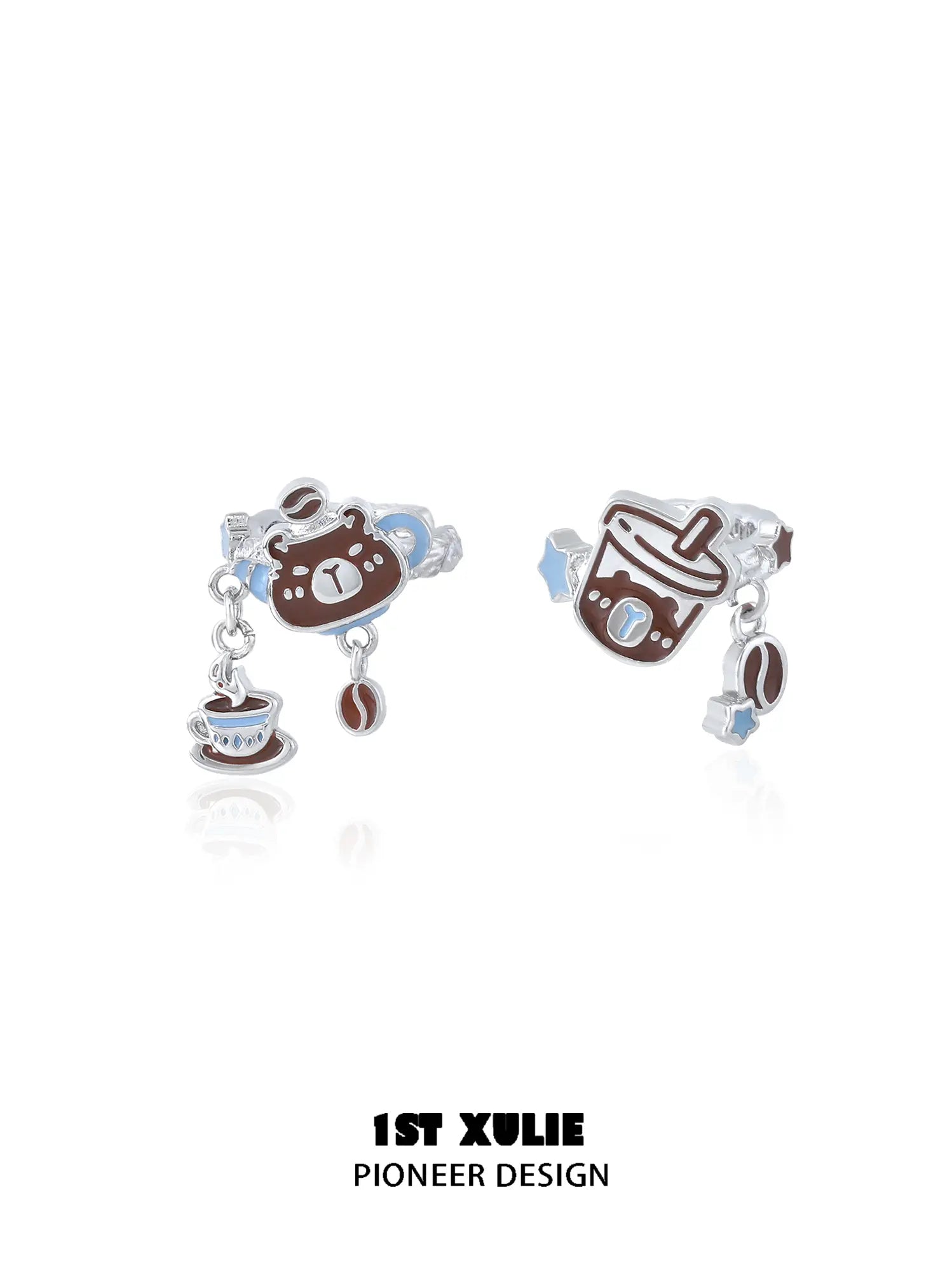 1ST XULIE Jewelry "POUR-OVER CAPYBARA" Asymmetrical Ear Cuffs in Brass - Size Comparison