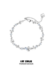 1ST XULIE Jewelry "THE SEA" Azure Zirconia Sea Realm Slider Bracelet - On Model