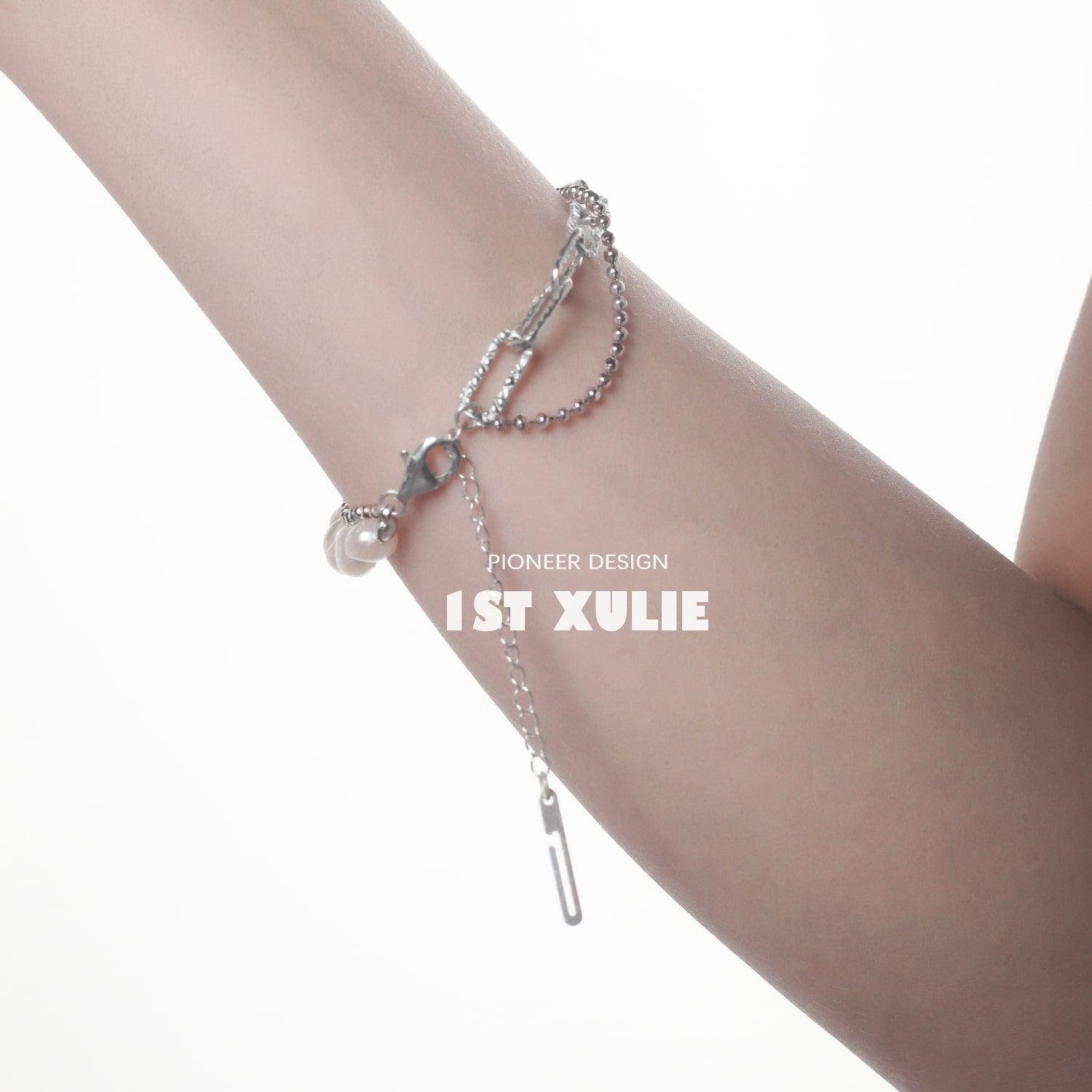 1ST XULIE "Tears of Mermaid" Baroque Pearl Bracelet in 925 Sterling Silver - Lifestyle Shot