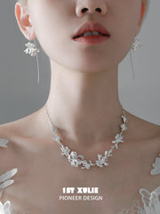 1ST XULIE Jewelry "Irises" Blue Iris Dangle Earrings in Silver Plated - Packaging View