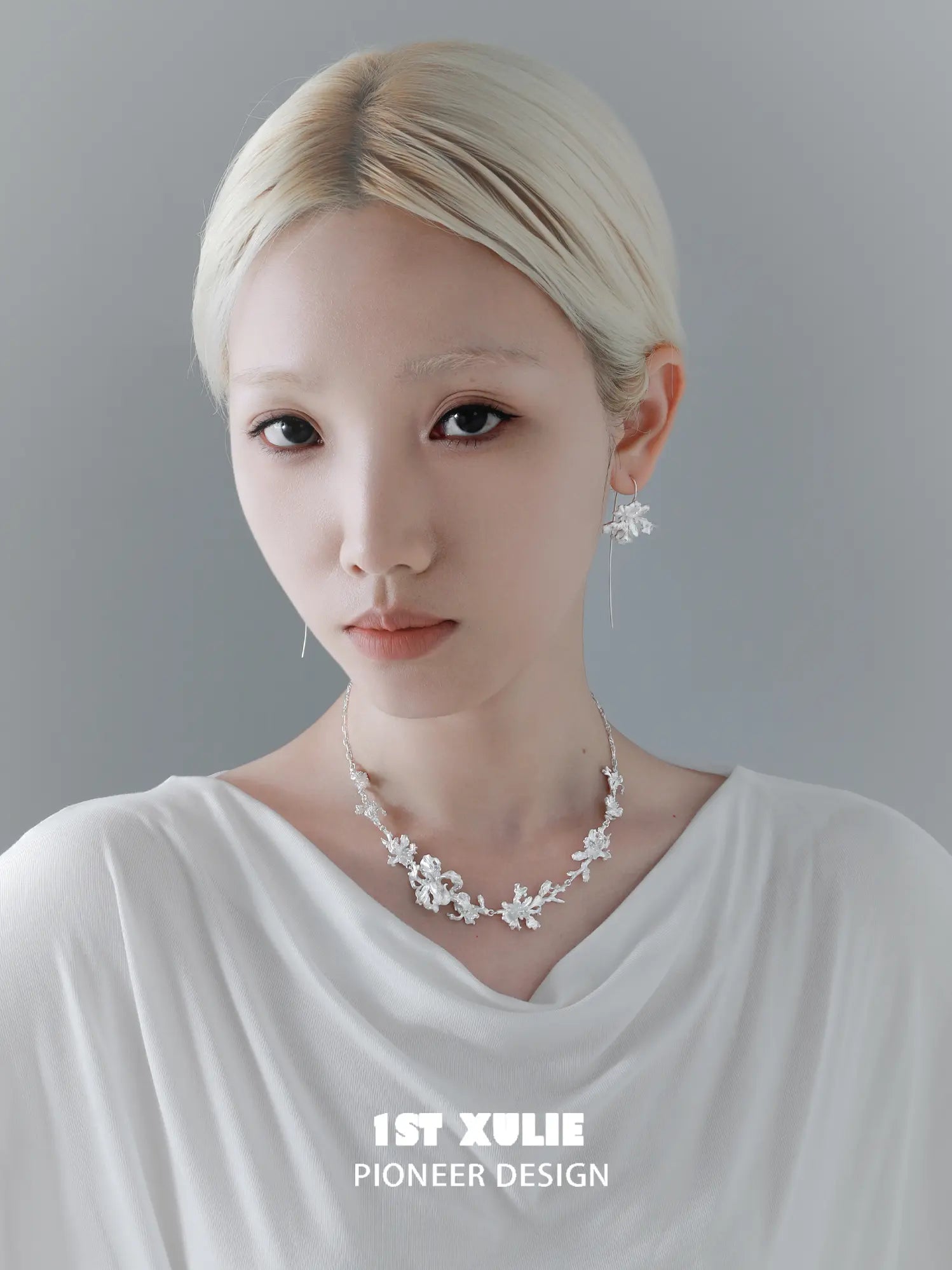 1ST XULIE Jewelry "Irises" Blue Iris Dangle Earrings in Silver Plated - Texture
