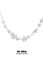 1ST XULIE Jewelry "Irises" Blue Zirconia Iris Necklace in Platinum Plated - Lifestyle Shot