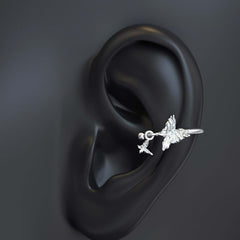 1ST XULIE "Butterfly Wasteland" Butterfly Wing Cartilage Ear Cuffs in 925 Sterling Silver - On Model Side View