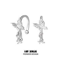 1ST XULIE "Butterfly Wasteland" Butterfly Wing Cartilage Ear Cuffs in 925 Sterling Silver - Side View