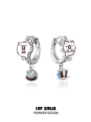 1ST XULIE Jewelry "POUR-OVER CAPYBARA" Novelty Enamel Capybara Drop Hoop Earrings - Packaging View