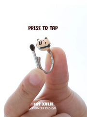 1ST XULIE Jewelry "POUR-OVER CAPYBARA" Capybara Zen Fidget Ring in Brass - On Model