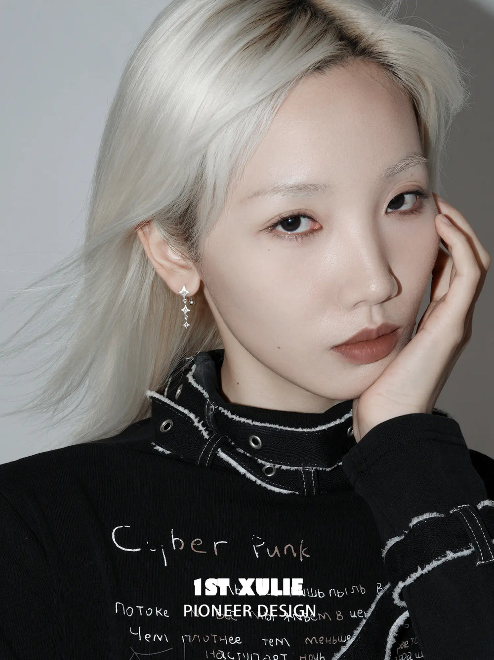 1ST XULIE Jewelry "Silver Angel" Celestial Brushed Starburst Dangle Earrings in 925 Sterling Silver - Side View