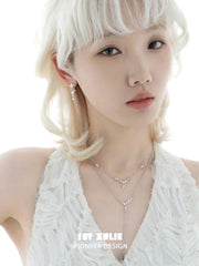 1ST XULIE Jewelry "Silver Angel" Celestial Brushed Starburst Dangle Earrings in 925 Sterling Silver - Lifestyle Shot
