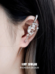 1ST XULIE "MYTH OF THE MOON" Statement Celestial Moon Dangle Needle Piercing Earrings - Packaging View