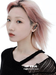 1ST XULIE "MYTH OF THE MOON" Celestial Moon Ear Hooks in 24K Gold Plated 925 Sterling Silver - Product View