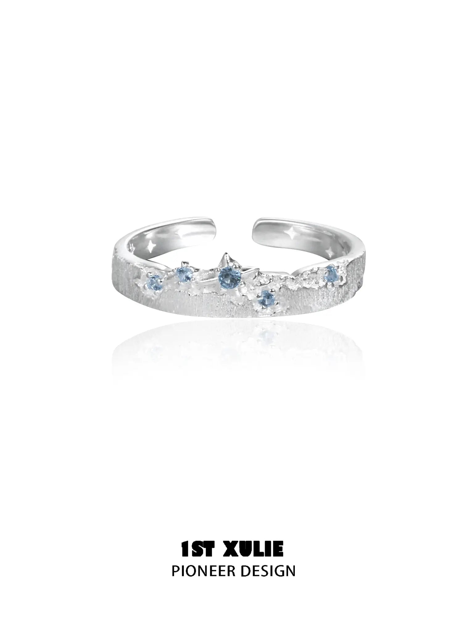 1ST XULIE "Starry Night" Celestial Orbit Ring in 925 Sterling Silver - Lifestyle Shot