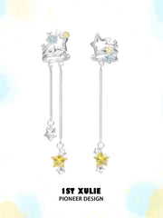 1ST XULIE Jewelry "WISHING STAR" Zirconia Celestial Star Non-Pierced Ear Cuffs - Close Up