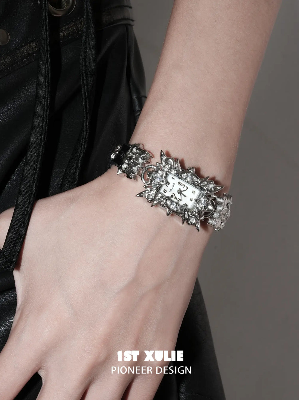 1ST XULIE "Star Trails" Celestial Starburst Bracelet Watch in Rhodium Plated - Lifestyle Shot