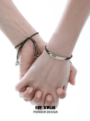 1ST XULIE Jewelry "Immortal Lover" Textured Celestial Sun and Moon Bracelet - Angle 1