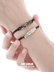 1ST XULIE Jewelry "Immortal Lover" Textured Celestial Sun and Moon Bracelet - Lifestyle Shot