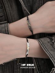 1ST XULIE Jewelry "Immortal Lover" Textured Celestial Sun and Moon Bracelet - Product View