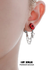 1ST XULIE Jewelry "MERRY CHRISTMAS 2025" Christmas Apple Drop Earrings in Platinum Plated - Angle 1