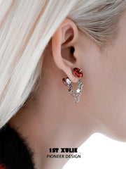 1ST XULIE Jewelry "MERRY CHRISTMAS 2025" Christmas Apple Drop Earrings in Platinum Plated - Side View