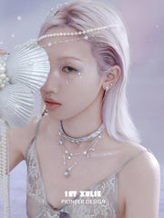 1ST XULIE "ATLANTIS" Coastal Double Layer Conch Choker in Platinum Plated Brass - Clasp Detail