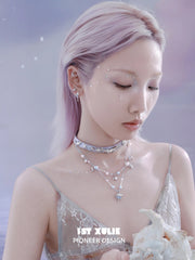 1ST XULIE "ATLANTIS" Coastal Double Layer Conch Choker in Platinum Plated Brass - Detail Shot
