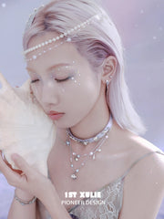 1ST XULIE "ATLANTIS" Coastal Double Layer Conch Choker in Platinum Plated Brass - Lifestyle Shot
