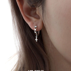 1ST XULIE "Autumn" Color Block Statement Hoop Earrings in 18K Gold Plated 925 Sterling Silver - Side View