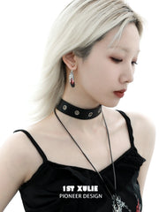 1ST XULIE "Soaring Cranes" Crane Feather Statement Dangle Earrings in Platinum Plated Brass - Lifestyle Shot