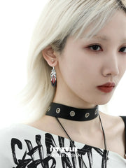 1ST XULIE "Soaring Cranes" Crane Feather Statement Dangle Earrings in Platinum Plated Brass - Product View