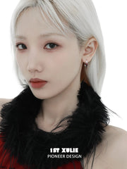 1ST XULIE "Soaring Cranes" Dainty Feather Stud Earrings in 925 Sterling Silver - Angle View