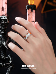 1ST XULIE "CANDLELIGHT GHOST" Cute Candlelight Ghost Adjustable Ring in 925 Sterling Silver - Product View