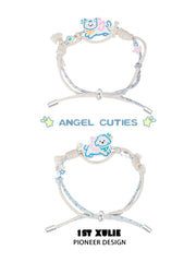 1ST XULIE "Angel Cuties" Handwoven Cute Pet Friendship Rope Bracelet in 18K Gold Plated Brass - On Model