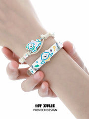 1ST XULIE "Angel Cuties" Handwoven Cute Pet Friendship Rope Bracelet in 18K Gold Plated Brass - Product View