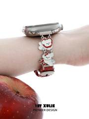 1ST XULIE "Cuties' Appleland" Dainty Black Cat Charm Apple Watch Band in 18K Gold Plated & Microfiber Leather - Clasp Detail