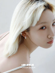 1ST XULIE Jewelry "DAISY" Dainty Morning Dew Floral Ear Cuffs in 925 Sterling Silver - On Model