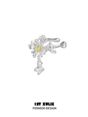 1ST XULIE Jewelry "DAISY" Dainty Morning Dew Floral Ear Cuffs in 925 Sterling Silver - Packaging View