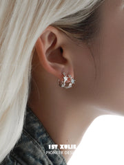1ST XULIE Jewelry "Silver Angel" Dainty Star Zirconia Huggie Hoops in 925 Sterling Silver - Size Comparison