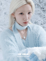 1ST XULIE Jewelry "Snow Land" Delicate Snowflake Dangle Earrings in Platinum Plated - Size Comparison